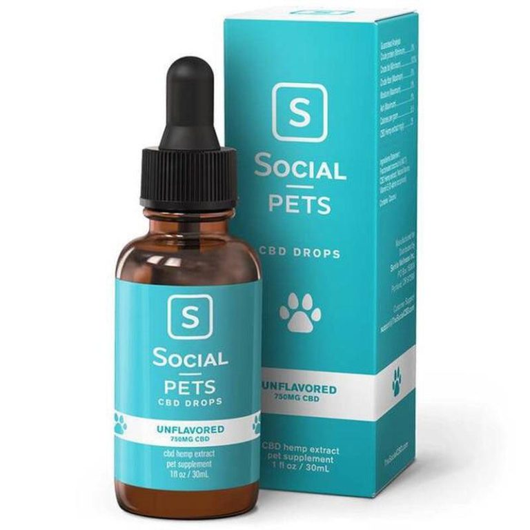 Social CBD Pet Tincture Broad Spectrum Unflavored 500mg750mg